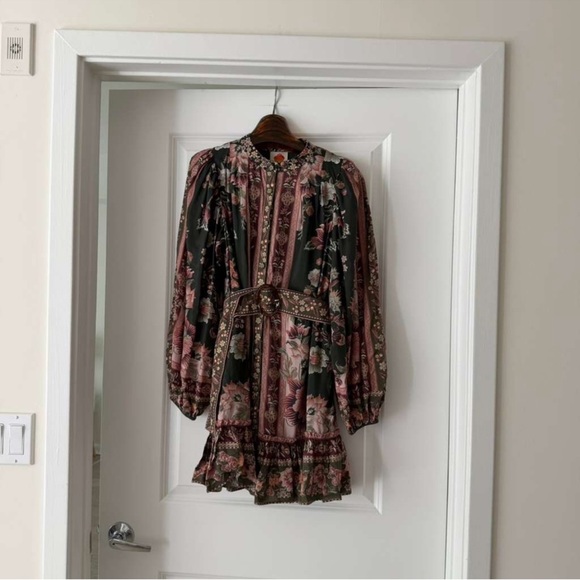 Farm Rio Green Flowering Garden Mini Dress - Picture 2 of 8